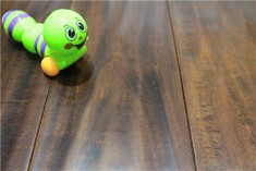 5" x 1/2" dark hand scraped acacia engineered flooring
