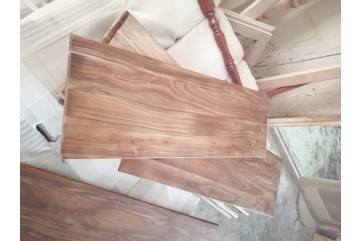 unfinished short leaf acacia stair tread - 12" x 48" with stair nose