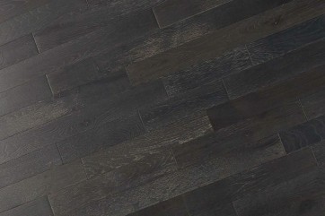 Jet black wire brushed solid oak - 6"x3/4"
