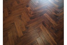 hand scraped acacia bronze walnut herringbone flooring- solid 4.75"x 3/4"