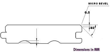 T&G acacia plank section view