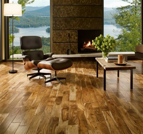 room review - natural golden Small leaf acacia flooring